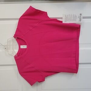 NWT Lululemon Swiftly Tech Cropped Short Sleeve Jeweled Magenta Sz 10